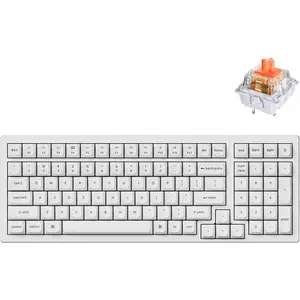 K4 Pro QMK/VIA   Mechanical Keyboard, 96% Layout Custom Programmable Gaming Keyboard with White Backlit, Hot-Swappable K Pro Silent Red  for  Windows Linux - White