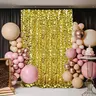 JYFLZQ 9ft x 8ft Metallic Gold 18mm Sequin Glitter Backdrop Curtain - 1-Piece Hanging Banner with Secure Stitching Polka Dots, Shimmer Wall Festive Backdrops & Banners for Weddings, Engagement Party Decorations, Birthday
