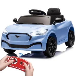 Electric Ride On Car for Kids, 12V Electric Toddler Car with Remote Control, Power Wheels with LED Lights, Kids Electric Vehicle with 2 Speeds, Music