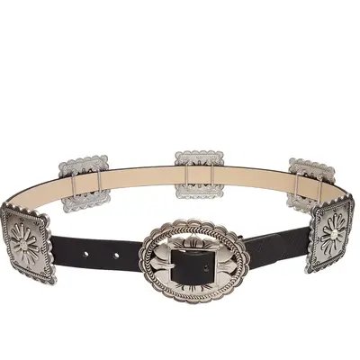 Western Concho Belt in man-made, vegan, animal friendly, cruelty free leatherett concho belt amazon - TikTok Shop main image 2