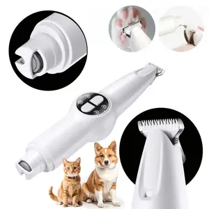 Dog Paw Trimmer with LED Light, Upgraded 2 in 1 Dog Grooming Kit, Cordless Pet Nail Trimmers Grinder with 3 Ports for Small Medium Large Dogs, Pet Micro Precision Electric Trimmer for Paws Eyes Ears, Cat and Dog Beauty Kit