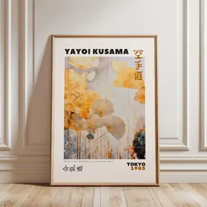 Yayoi Kusama Print Wall Art Decor, Yayoi Kusama Poster, Japanese Poster Decor, Large Housewarming Gift, Japandi art, Japanese print