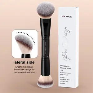 MAANGE 1pc Dual-Ended Makeup Brush, Beauty Duo Brush, Sloping Foundation Brush Round Head Brush Blush Brush Powder Brush Concealer Brush, Professional Cosmetic Brushes for Foundation Blending & Concealing, Essential Beauty Tool