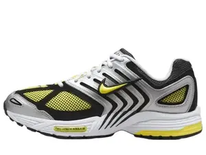 Nike Air Pegasus 2K5 Women's Metallic Silver Black Opti Yellow Round Toe Laces All Seasons Colorblock Retro Runners with Breathable Mesh Upper & Air Cushioning