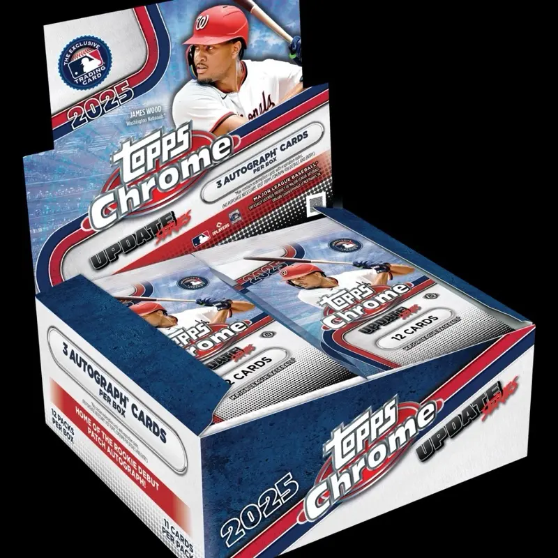 2025 Topps Chrome Hobby JUMBO MLB Baseball  Box - 3 Autographs   Exciting Unboxing Experience  Dive into the 2025 Topps Chrome Update JUMBO MLB Baseball Factory Sealed Hobby Box. This box is packed with excitement, featuring 3 autographs