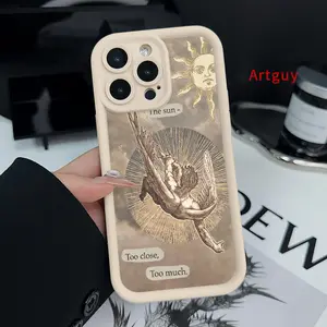Phone case for iPhone 16 Pro Max 15 Plus 16E 14 13 12 11 XS XR Icarus Love Advanced fashion gift Shockproof Silicone TPU Bumper Drop Protection Soft Cover