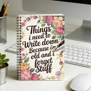 Fresh Floral A5 Lined Notebook, Detachable Coil Binding, Portable Diary Journal, Ideal for Notes & Sketches, Office School Supplies