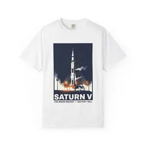 Saturn V Rocket Poster T-Shirt | Space Launch Graphic Tee