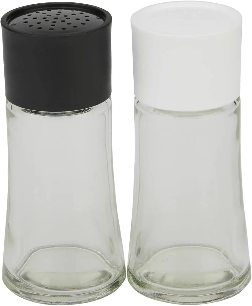 Good Cook 24084 Glass Salt & Pepper Shaker Set, Screw-On Lid Drizzlers & Dressing Shakers for Kitchen Seasoning Prep