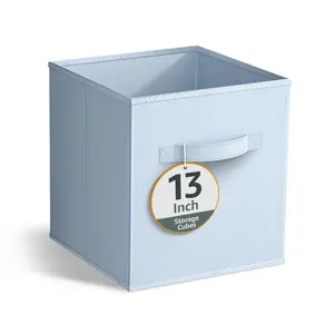Sorbus 13" Foldable Storage Cube Basket Lightweight Organization Solutions - Single Pack - Pastel Organiser Boxes Set Collapsible Household Clothes