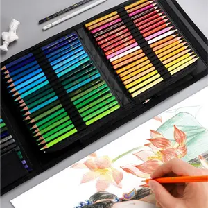 48/72/120/150/200 Professional Colored Pencil Storage Bag Zipper Style Storage Pouch Pencil Case Washable