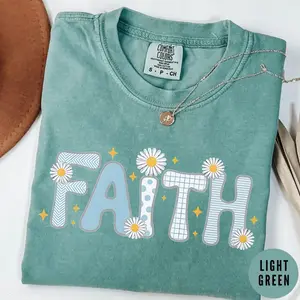 Comfort Colors Women's Cute Christian Daisy Flower T-shirt, Inspirational Daisy T-shirt, Perfect Religious Gift For Women T-shirt
