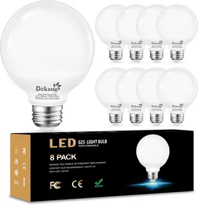 8-Pack LED Vanity Light Bulbs for Bathroom 4000K Natural Daylight, E26 Base Globe 60W Incandescent Equivalent, 5W Round Light Bulbs for Vanity Mirror, 500LM, Non-dimmable