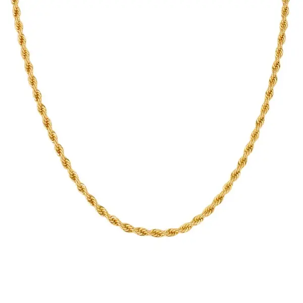Solid 4mm Rope Chain Necklace, Fashion Costume Jewelry Accessory
