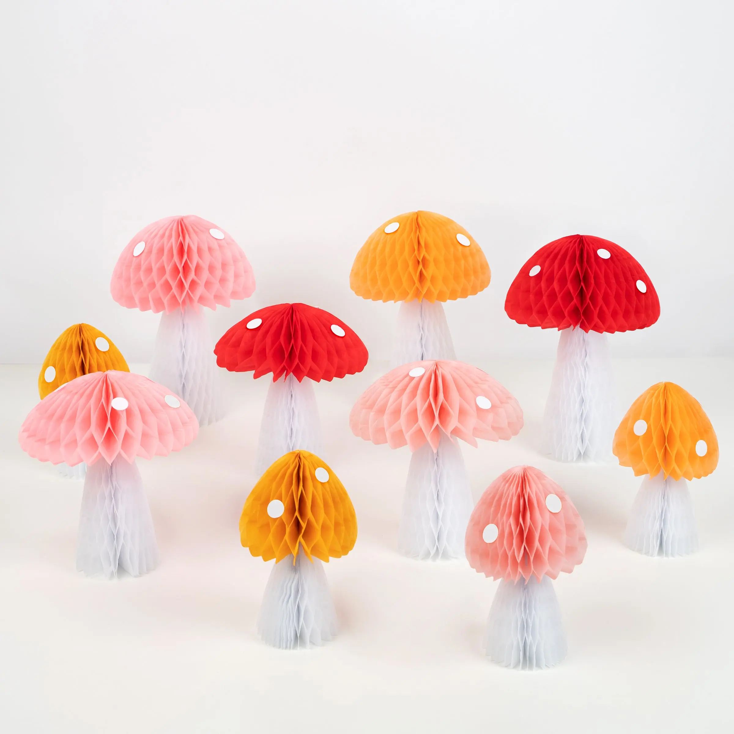 Honeycomb Mushroom Paper Decorations (x 10)