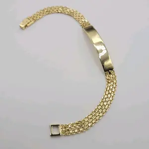 Beautiful ID Bracelet 7.5 Inches 7 Millimeters Laminated Gold Finish Fashionable Accessory for Women. No engravin. No gravados.