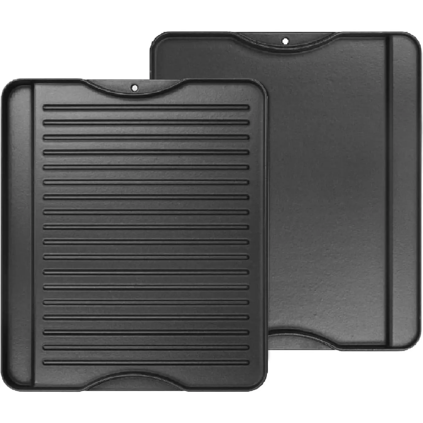 2-in-1 Reversible 14” x 16” Pre-Seasoned Cast Iron Cooking Griddle for Gas Stove/Charcoal/Electric/Propane/Gas Grill, Flat Griddle Top Plate for Camping Tailgating