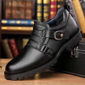 Business Men's Loafers Buckle Leather Shoes British Style Formal Shoes Comfortable Wear-Resistant Daily Commuter Men's Shoes