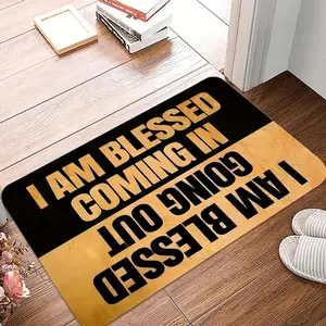 Letter Pattern Door Mat, 1 Count Non-slip Soft Floor Mat, Washable Entrance Door Rug for Home Living Room Bedroom Kitchen Balcony