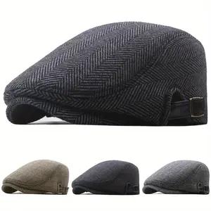 Unisex Coarse Lines Beret Duckbill Cap Outdoor Sport Adjustable Leisure Hat Spring Autumn Hunting Travel Tourism