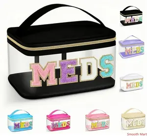 Transparent Large Capacity Cosmetic Storage Pouch With Sturdy Zipper And Practical Handle, Waterproof Portable Personal Care Organizer, Multi-scene Storage Bag Suitable For Daily Household And Outdoor Travel Daily Arrangement Use