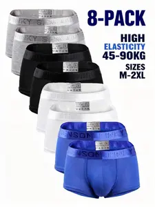 Men's Modal Underwear Boxer Briefs, High Stretch Comfortable Breathable, Slim Fit Plain Design, Casual All Season Wear, 4 Pack