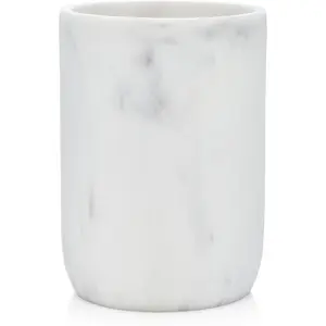 Collection White Bathroom Tumbler Cup for Vanity Countertops, Also Great As Pencil Pen Holder and Makeup Brush Holder
