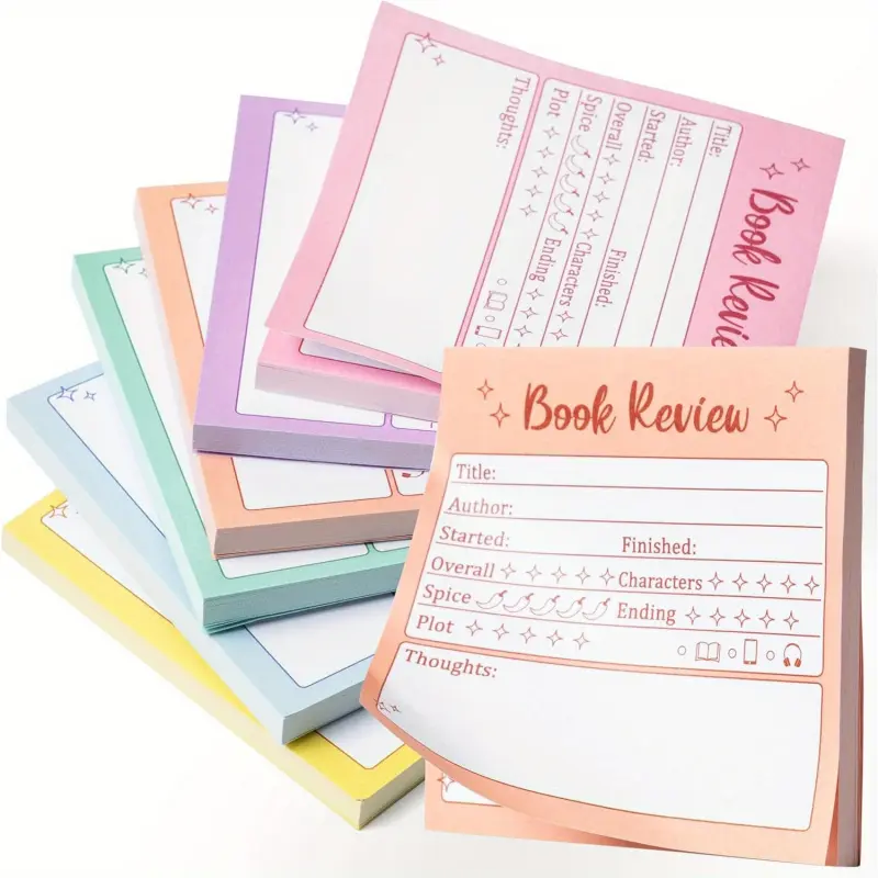 Bookmark Notes - A set of 6 colorful sticky notes, perfect for tracking your reading progress. Ideal for book lovers, these compact note pads contain 300 sheets and make an excellent gift for any bibliophile. Sticky Note Tabs, Book Accessories