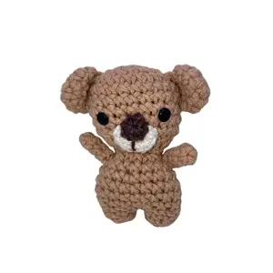Hugs Company. Crochet Bear. Crochet Teddy Bear. Crochet Animal. Stuffed Animal. Amigurumi. Stuffed Toy. Knit Toy. Hand Woven. Knitted Crochet. Magnet. Refrigerator Magnet. Whimsical. Cute. Miniature. Animal. Toy. Plush. Handmade.
