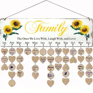 1 Set Wooden Holiday Celebration Calendar Plaques - Record important dates such as anniversaries, birthdays for your family, friends, and loved ones - Suitable for Spring, Valentine's Day, Birthday, Anniversary, Easter, St. Patrick's Day gifting