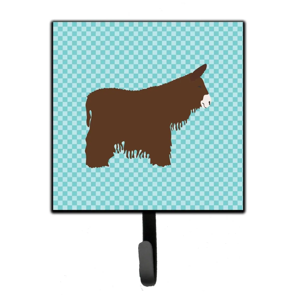 Poitou Poiteuin Donkey Blue Check Leash or Key Holder