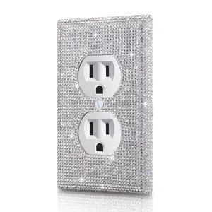 Switch Protective Cover, Rhinestone Decor Socket Cover, Decorative Wall Panel Light Switch Cover, Electrical Sockets & Accessories