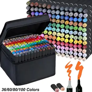 Alcohol Art Markers Set, Dual Tips Fine & Chisel,Art Markers,Professional Permanent Sketch Markers for Adult Coloring Drawing Sketching Coloring Artist Pens and Underlining, Coloring Book Markers