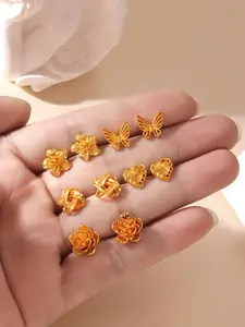 Flower Butterfly Heart Earrings for Women, Daily Wear Jewelry, Cute and Elegant Design, Perfect for Everyday Use