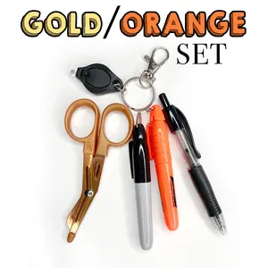 Gold/Orange Set 4" Badge Accessories