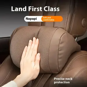 Luxury Nappa Leather Car Headrest, Ultra Soft Ergonomic Neck Support, Breathable Hole Design, Universal Fit, Easy Installation, Car Accessories