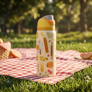 Owala Brunch Bunch FreeSip 32oz Water Bottle – Limited Edition Yellow Aesthetic Insulated Stainless Steel Tumbler with Straw, Leakproof Viral Hydration Cup for Gym, Travel & Everyday Use