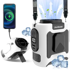 2026 Upgrade Portable Waist Fan with Power Bank – 10000mAh USB Rechargeable Clip Fan, 5 Speeds, Wearable Neck & Waist Design for Outdoor Work, Camping, Hiking, Gardening, Travel & Back to School Cooling Gift