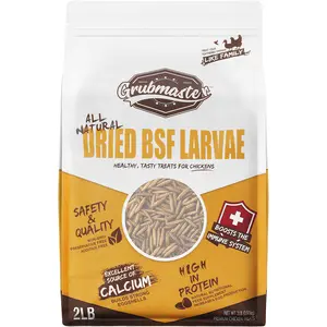 GRUBMASTER Dried Black Soldier Fly Larvae for Chickens, Natural Healthy Chicken Treats for Backyard Poultry Pet Products Food