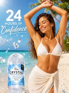 CRYSTAL Deodorant Stick (30003), Unscented, 4.25 Ounce Body Odor Remover Cosmetic