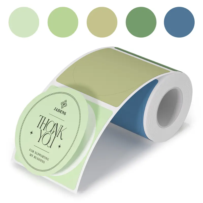 JADENS Round Direct Thermal Removable Sticky Labels - 1.96"x1.96", 1.96" Roll Size, 150 Per Roll, 1.02" (26Mm)) 468bt Waterproof Pressure-Sensitive Paper, Easy Peel Office Stationery for Business Branding Stickers JADENS Round Direct Thermal Removable Sticky Labels - 1.96"x1.96", 1.96" Roll Size, 150 Per Roll, 1.02" (26Mm)) 468bt Waterproof Pressure-Sensitive Paper, Easy Peel Office Stationery for Business Branding Stickers