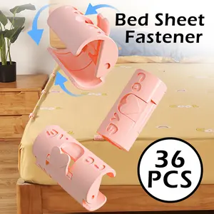 36 Counts Bed Sheet Grippers, Sheet Clips for Bed Sheet Holder, Duvet Cover Clips That Hold Slip and Fall Out, Random Color
