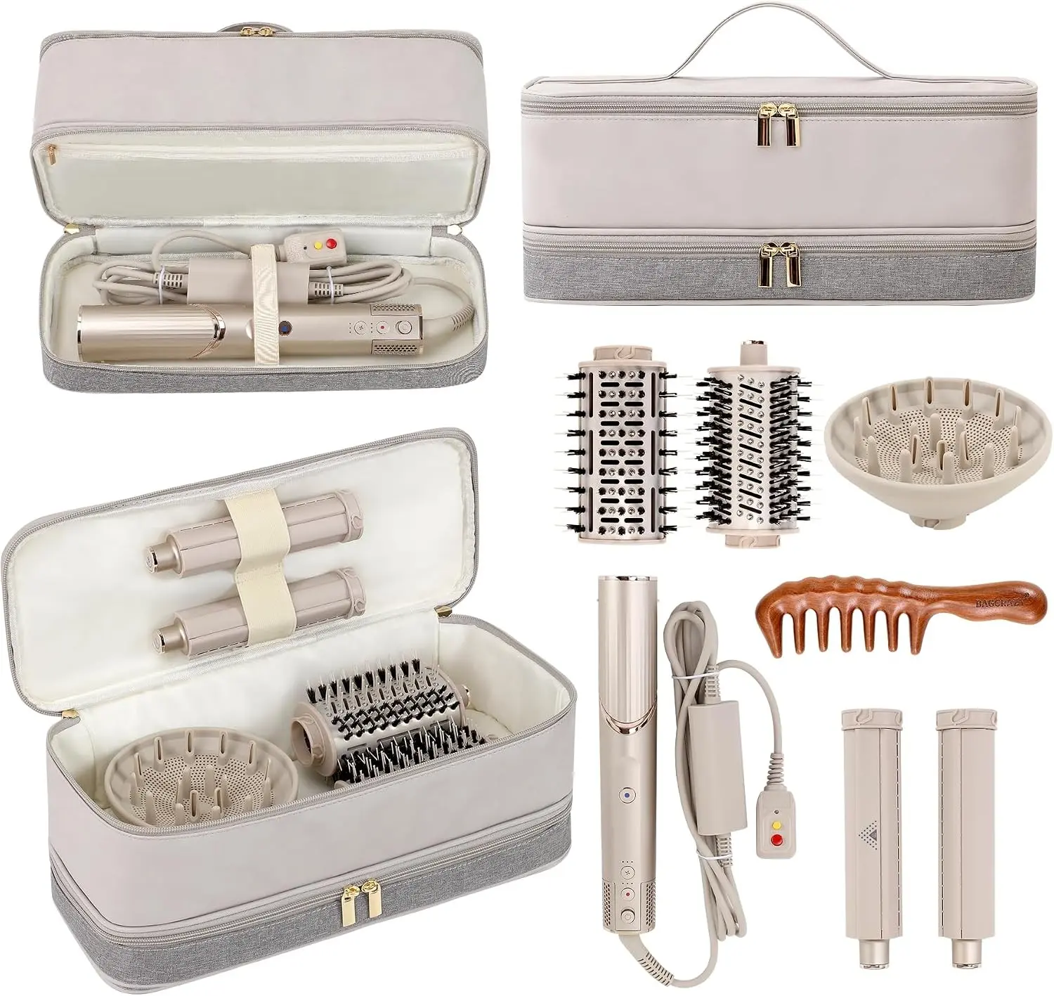 Shark Airwrap Case - Double Layer Travel Storage Bag for Dyson Airwrap, Flexstyle, Hair Dryer & All Attachments