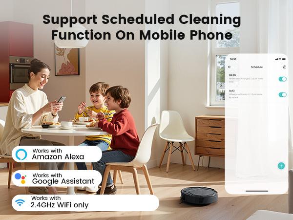 Lefant M210 Pro+ Robot Vacuum Cleaner, 3500Pa Strong Suction, Slim & Quiet, 200-Min Runtime, Self-Charging, WiFi/App/Alexa Control, 6 Cleaning Modes for Pet Hair, Hard Floors & Low Carpet, Black