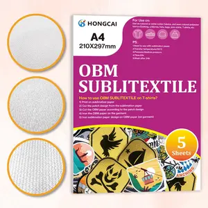 5 Sheets Elastic Sublimation Transfer Paper A4 Size Cotton Polyester Fleece DIY Cotton Polyester T-Shirt Heat Transfers 11.7x8.3 Inches