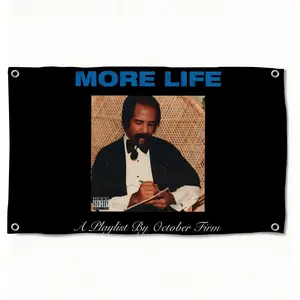 PIKPAKA More Life Music Album Flags Instant Party Atmosphere Microfiber Festival Banner | Indoor Outdoor Hanging Decor | Perfect For Bedroom Living Room Bar Garden Party Window Flags