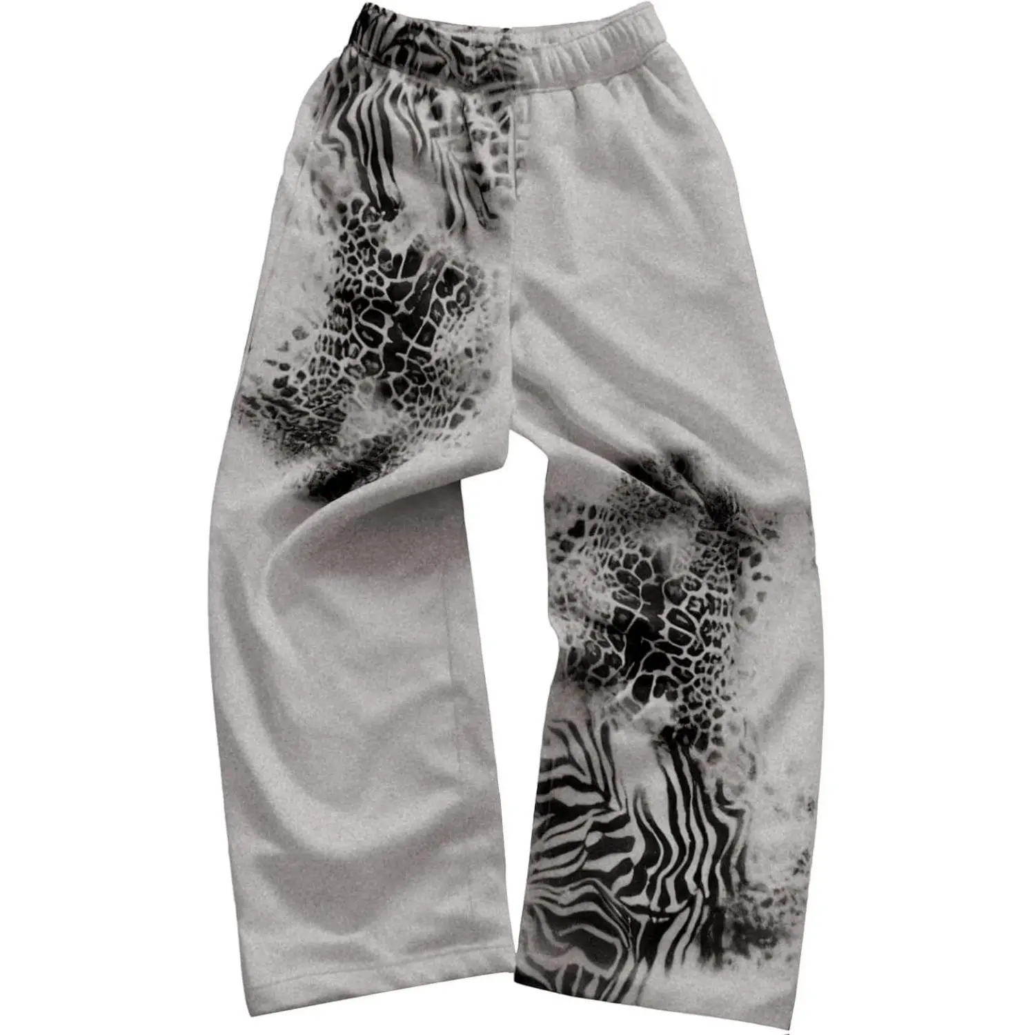 Verdusa Men's Wide Leg Sweatpants Hip Hop Leopard Print Baggy Sweat Pants Straight Athletic Joggers