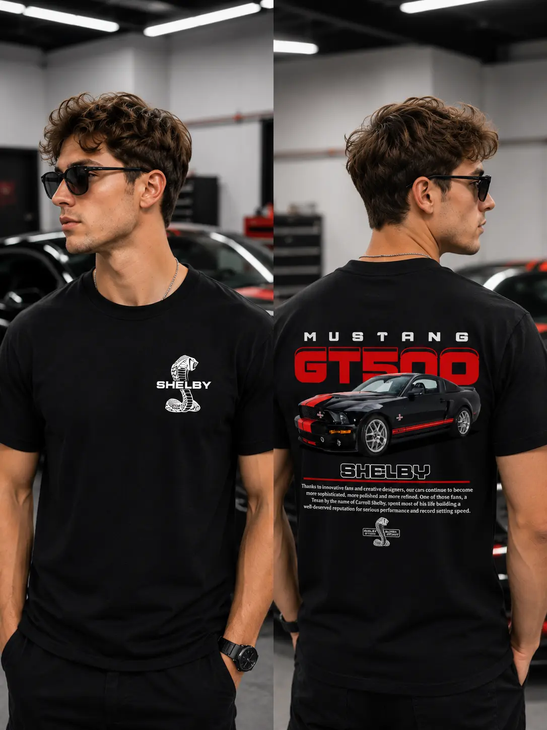 Mustang Shelby GT500 Graphic T-Shirt, Unisex Car Tee For Ford Fans, Classic GT500 Shirt for Racing Fans & Streetwear Lovers