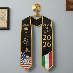 Personalized Two Flags Graduation Stole, Custom Mixed Two Flags Graduation Stole, Graduation Stole, Graduate Gifts, Unversity College Stole