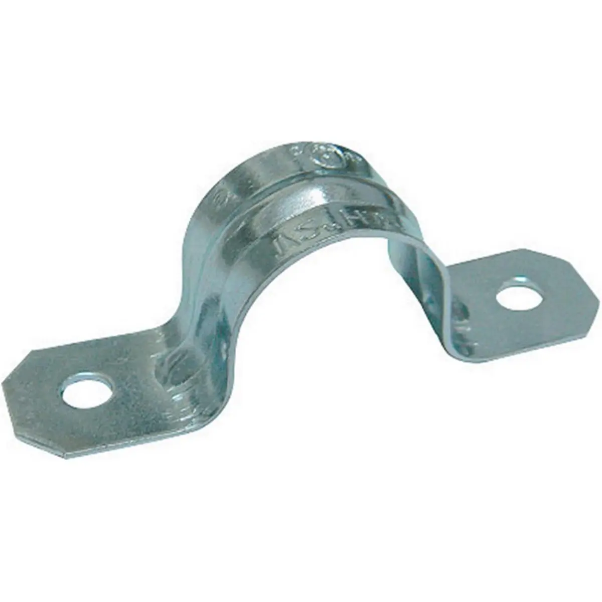 212 MAIN Gampak 49821 Click-On 2-Hole EMT Conduit Strap, 0.75 in., Zinc Plated Steel, Heavy Duty Mounting, Rust Resistant, Load-Supporting, 3 per Bag, 25-Pack
